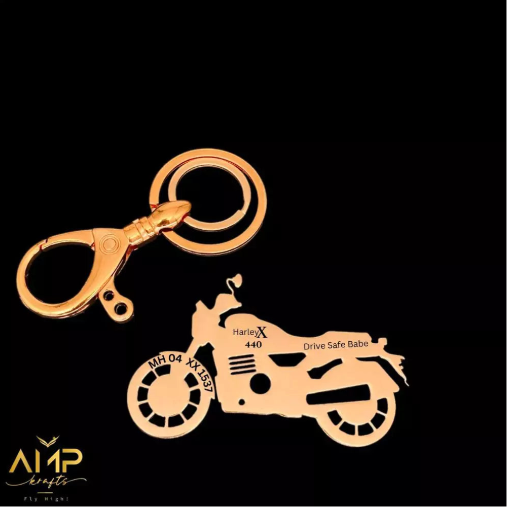Harley-Davidson 440X brass keychain engraved design