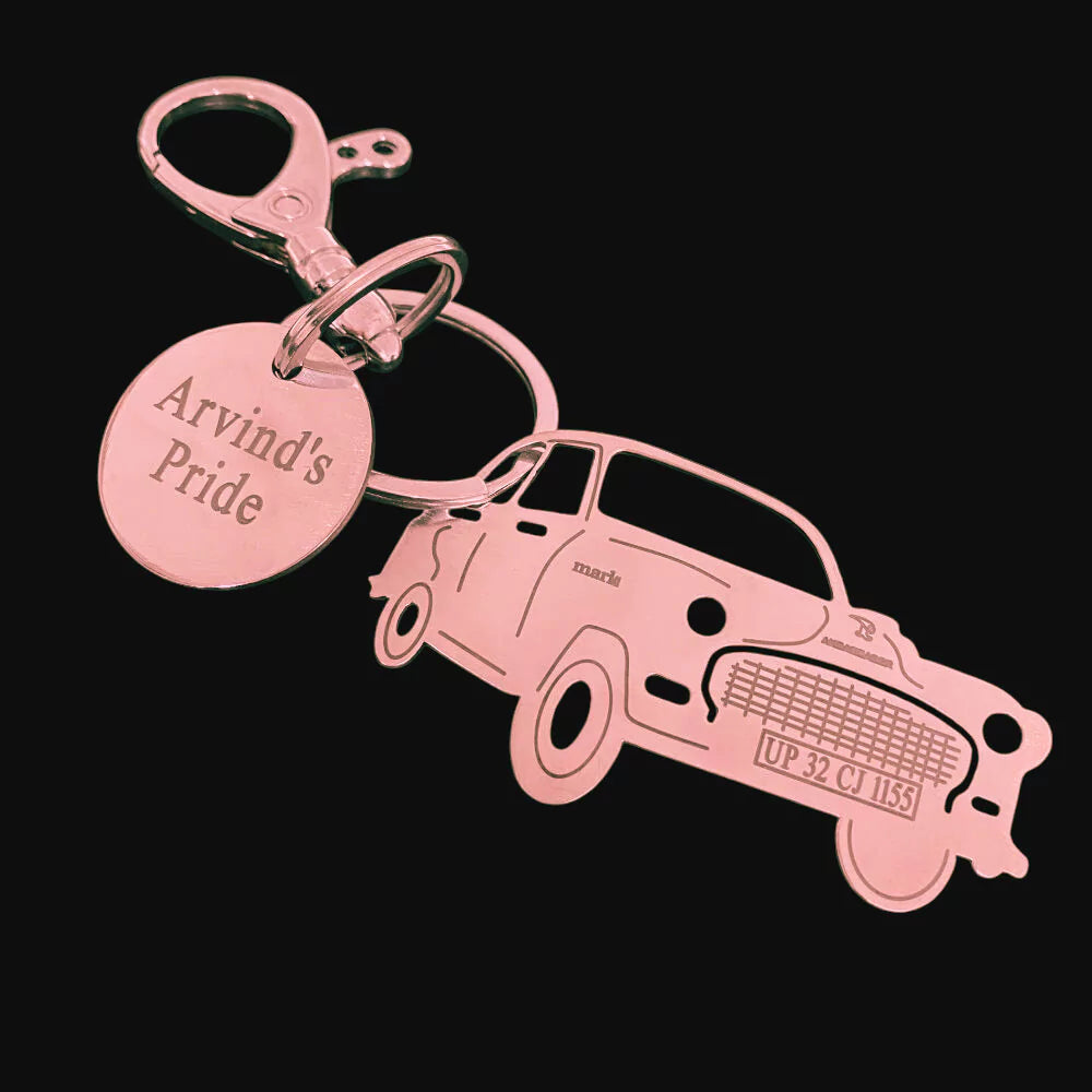 Custom engraved Ambassador keychain farewell gift for family member