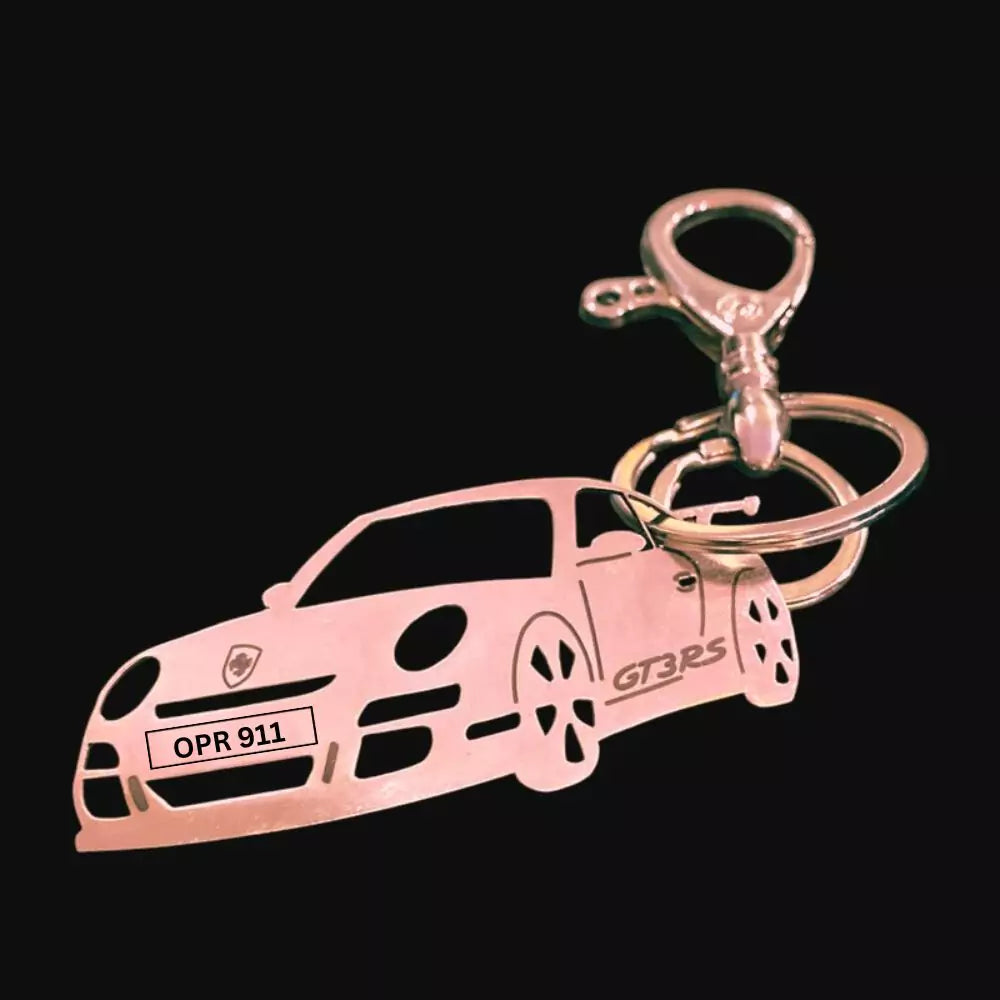Durable & Stylish Personalized Porsche GT3 RS Keychain – Perfect Gift for Supercar Owners