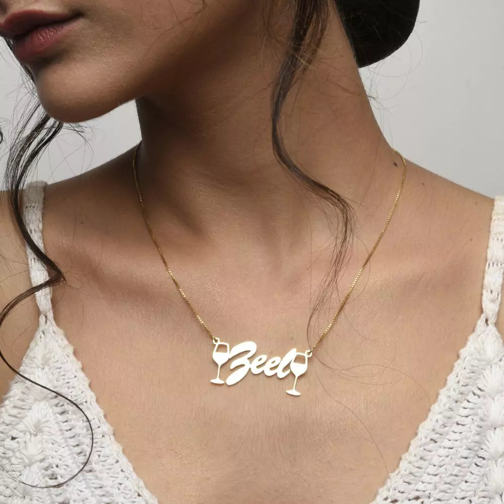 Tipsy Glam – Personalized Wine Glass Necklace