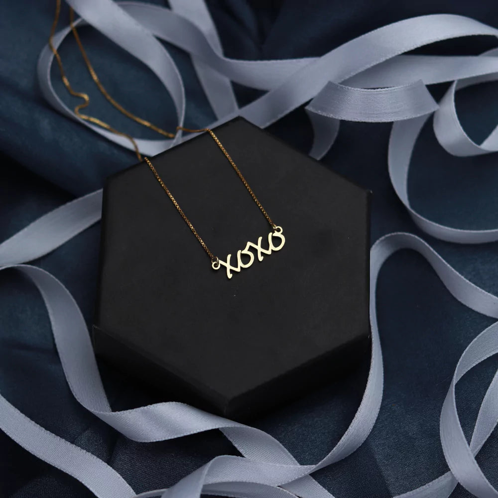 XOXO Pendant Necklace – Heartfelt Love Jewelry in Silver Finish