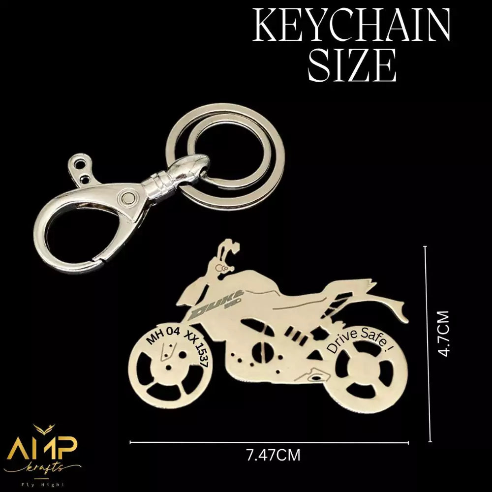 Gold KTM Duke 390 brass keychain engraved design