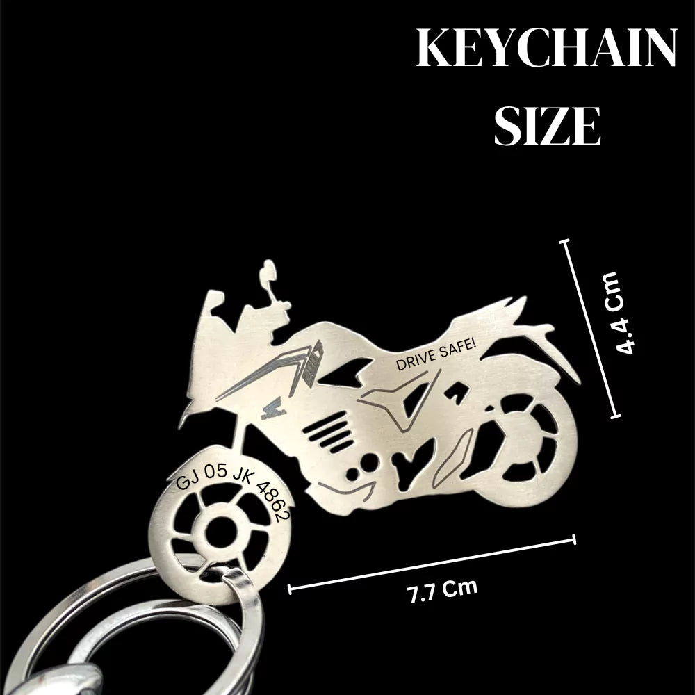 Custom name engraved Honda CB200X keyring