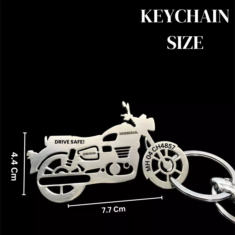 Honda CB350 2mm thick brass sideview keychain