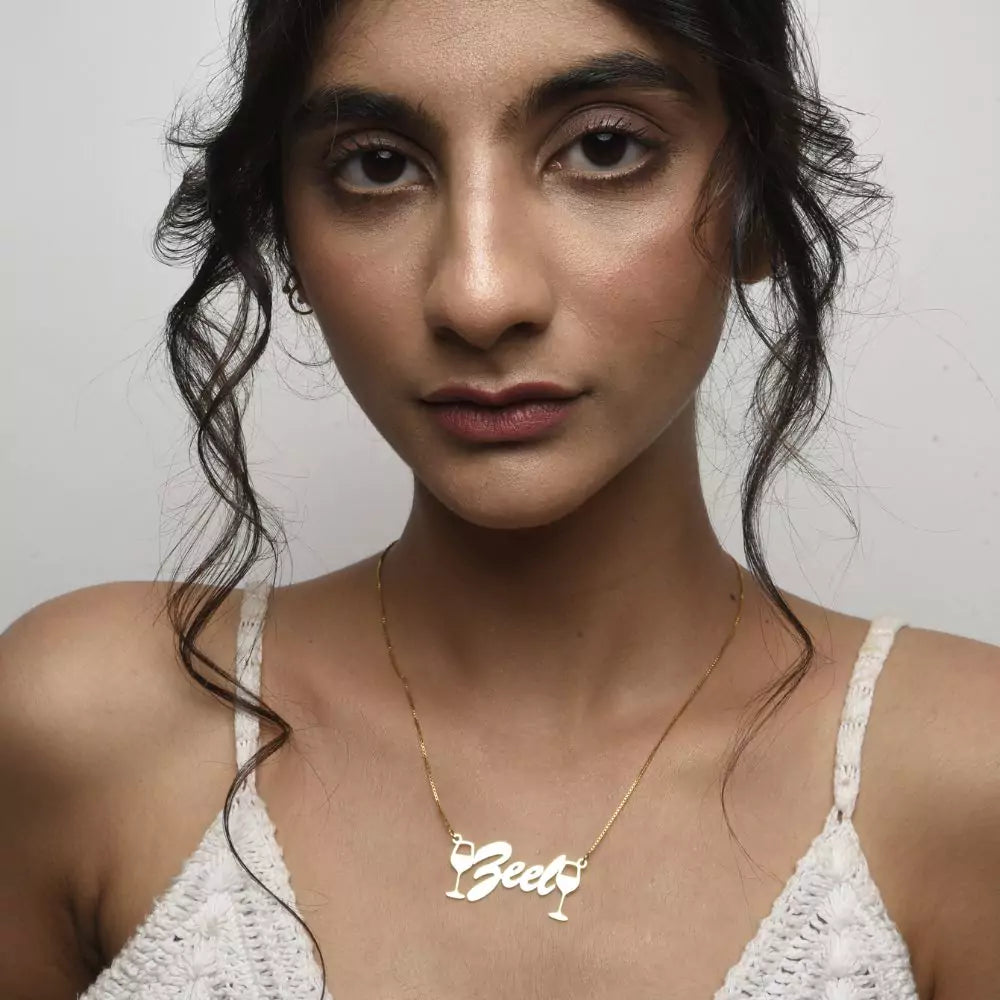 Tipsy Glam – Personalized Wine Glass Necklace