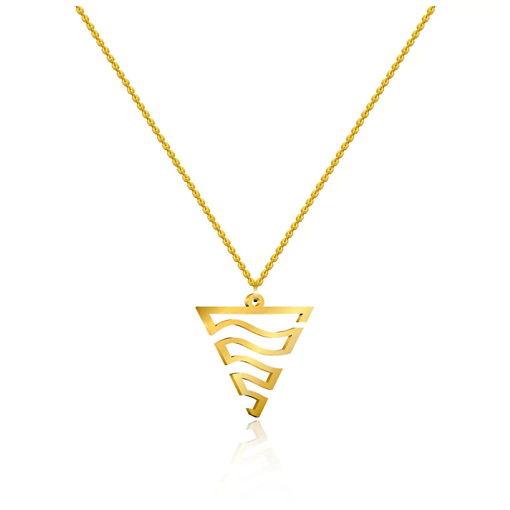 Pyramid Pendant Necklace – Modern Geometric Jewelry in Gold Finish