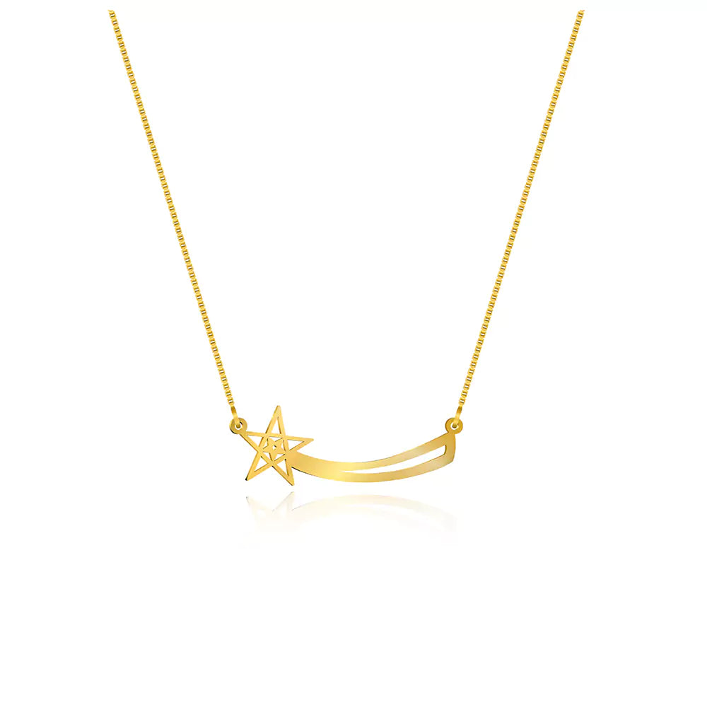 Falling Star Pendant – Celestial Jewelry for Dreamers in Gold Finish