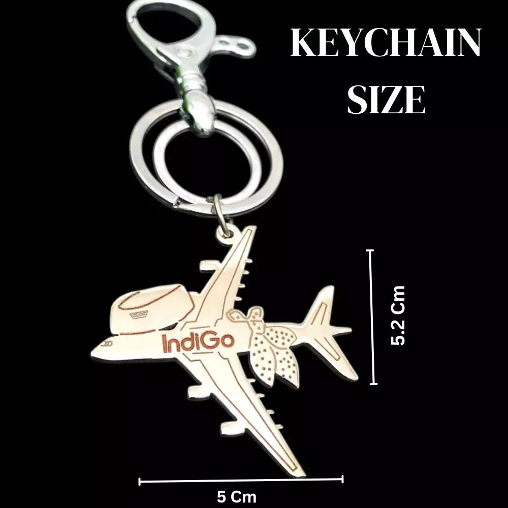 Airplane silhouette keychain with engraved name for aviation lovers and airhostage girls