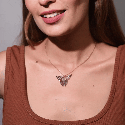 Geometric Butterfly Pendant Necklace
