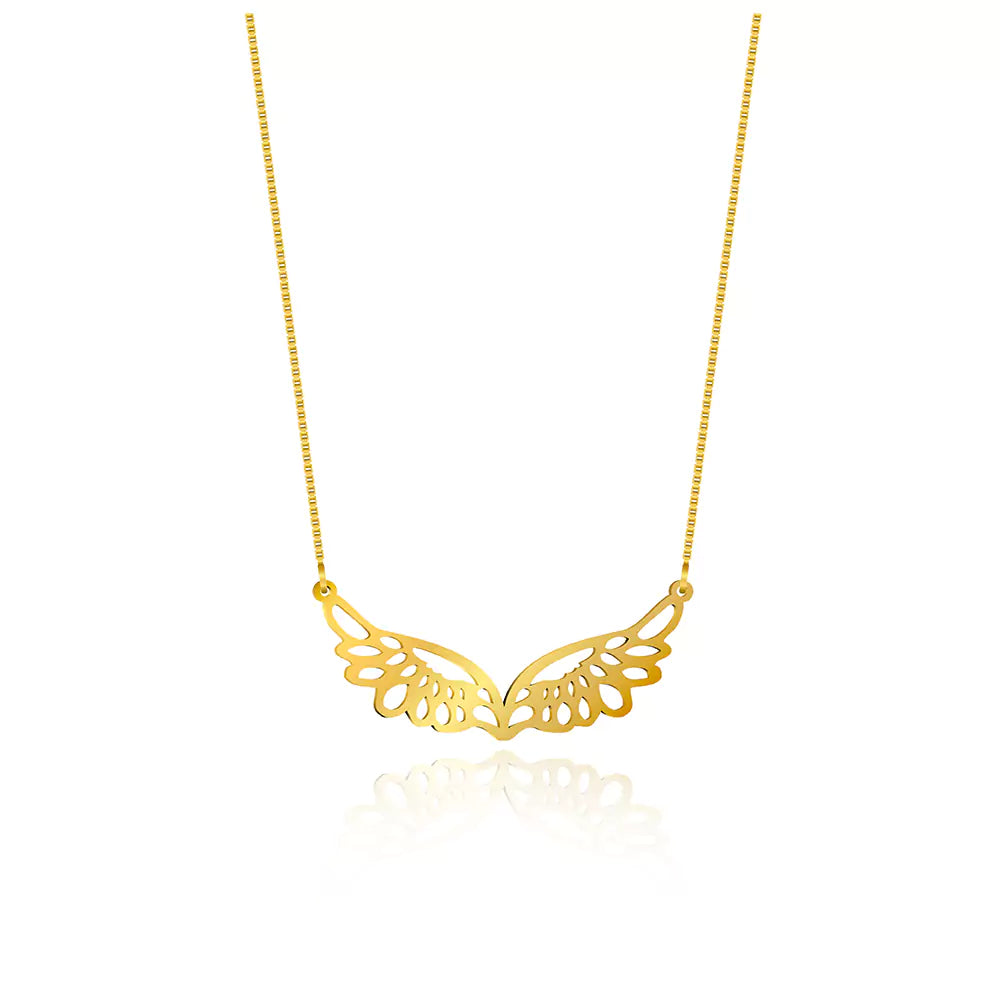 Angel Wings Pendant – Symbolic Jewelry of Hope in Gold Finish