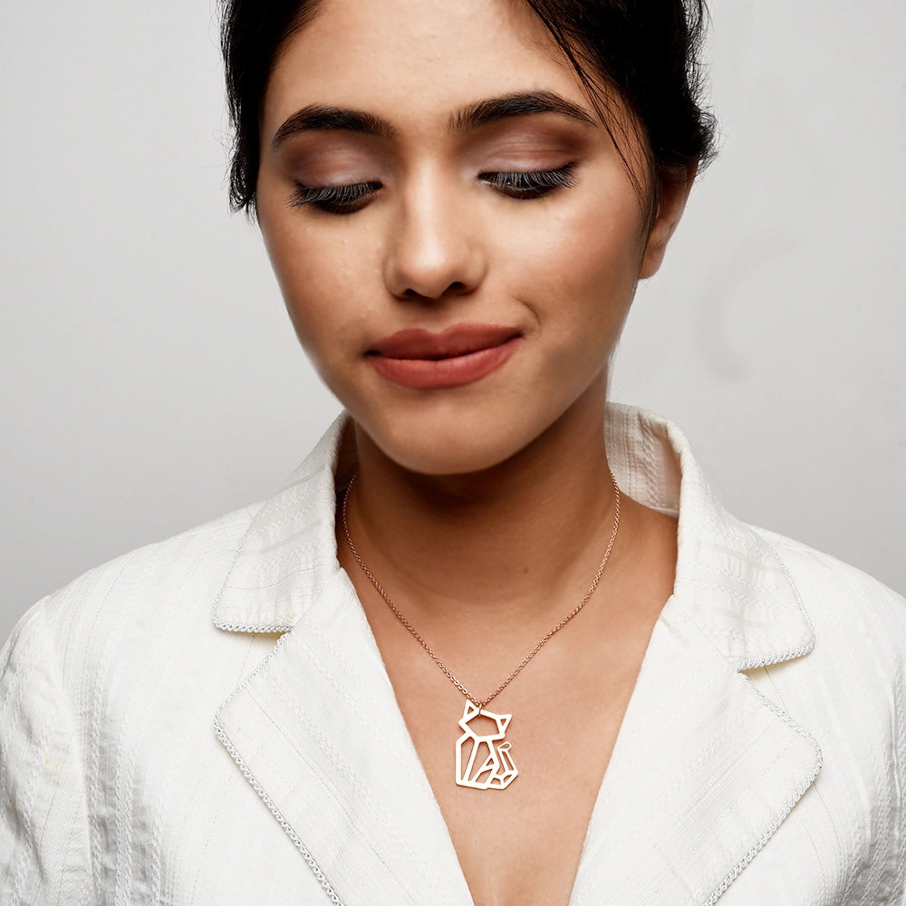 Origami Cat Necklace