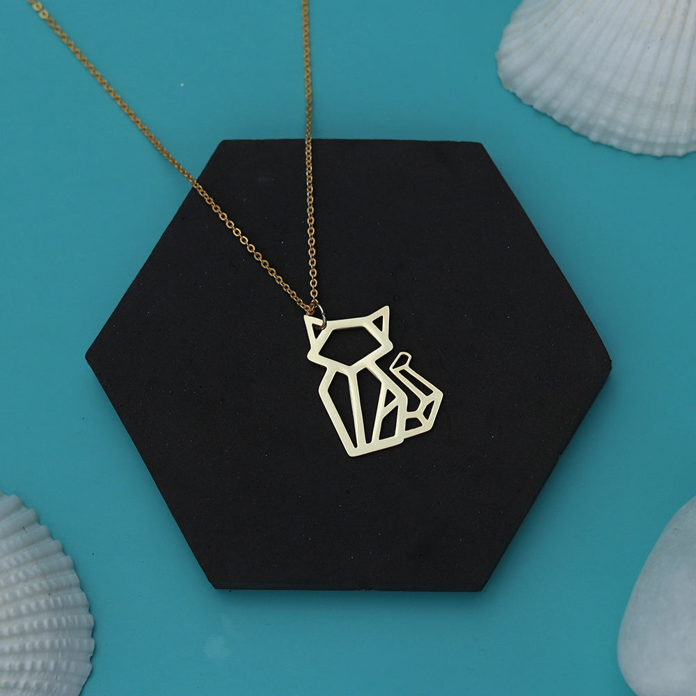 Origami Cat Necklace