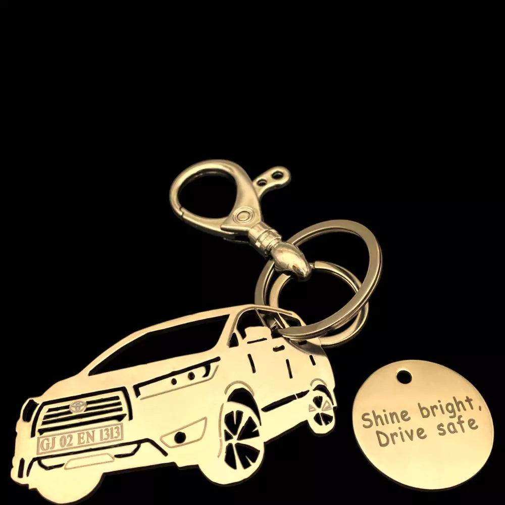 Stylish Toyota Innova Crysta keychain gift in silver, gold, rose gold