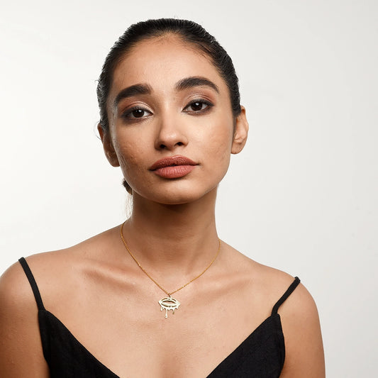 Sinful Lips Necklace with bold lips-shaped pendant on a stylish chain