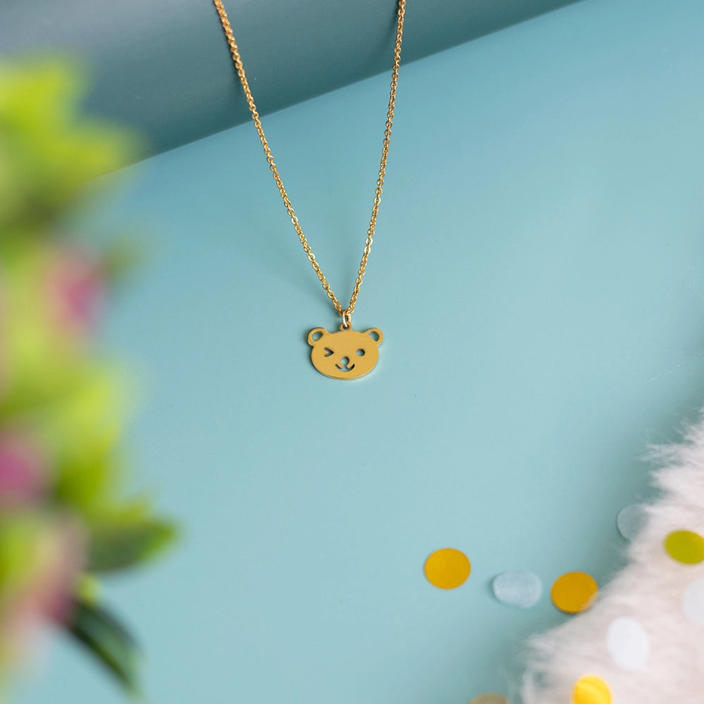 Teddy Bear Necklace with cute teddy bear pendant on a delicate chain