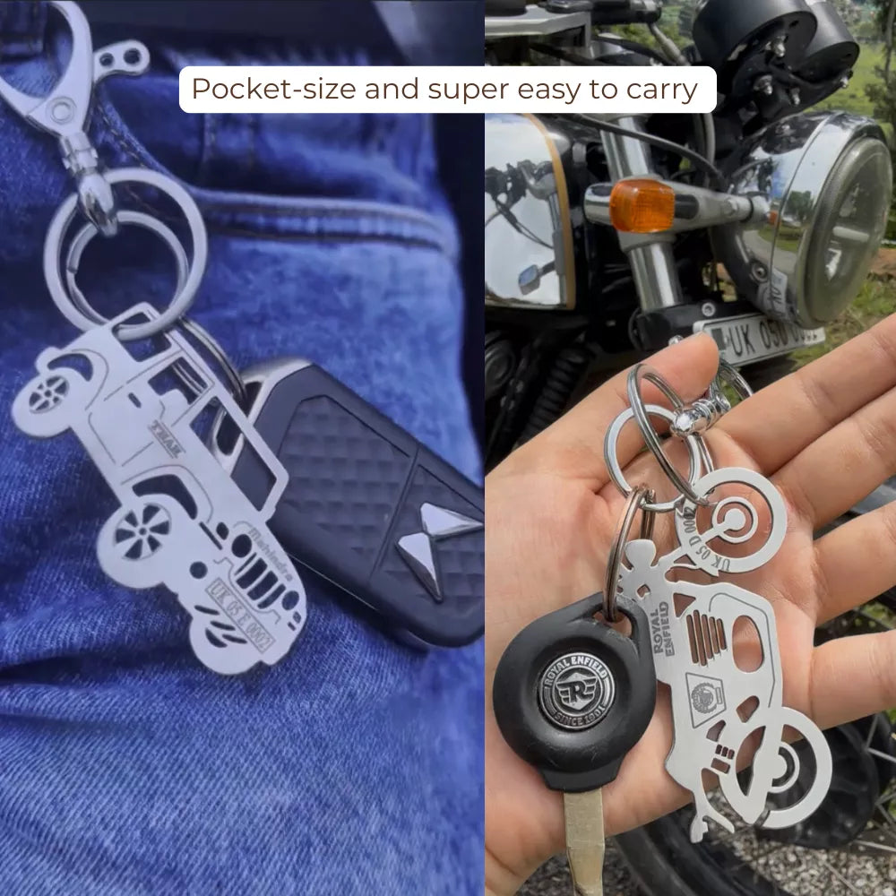 Toyota Corolla Altis keychain on car keys, showing how it looks in daily use