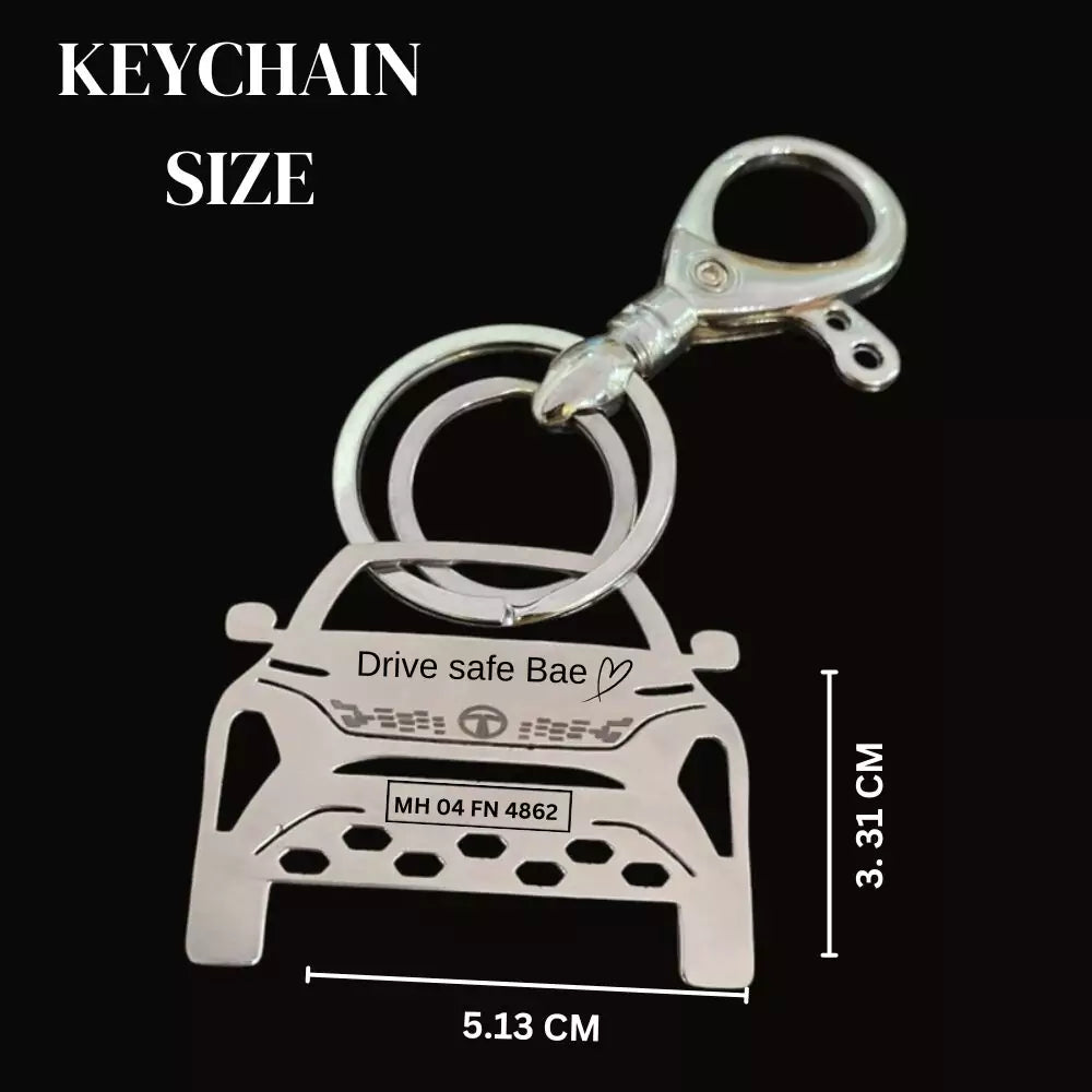 Tata Curvv brass keychain in gold and rose gold finish