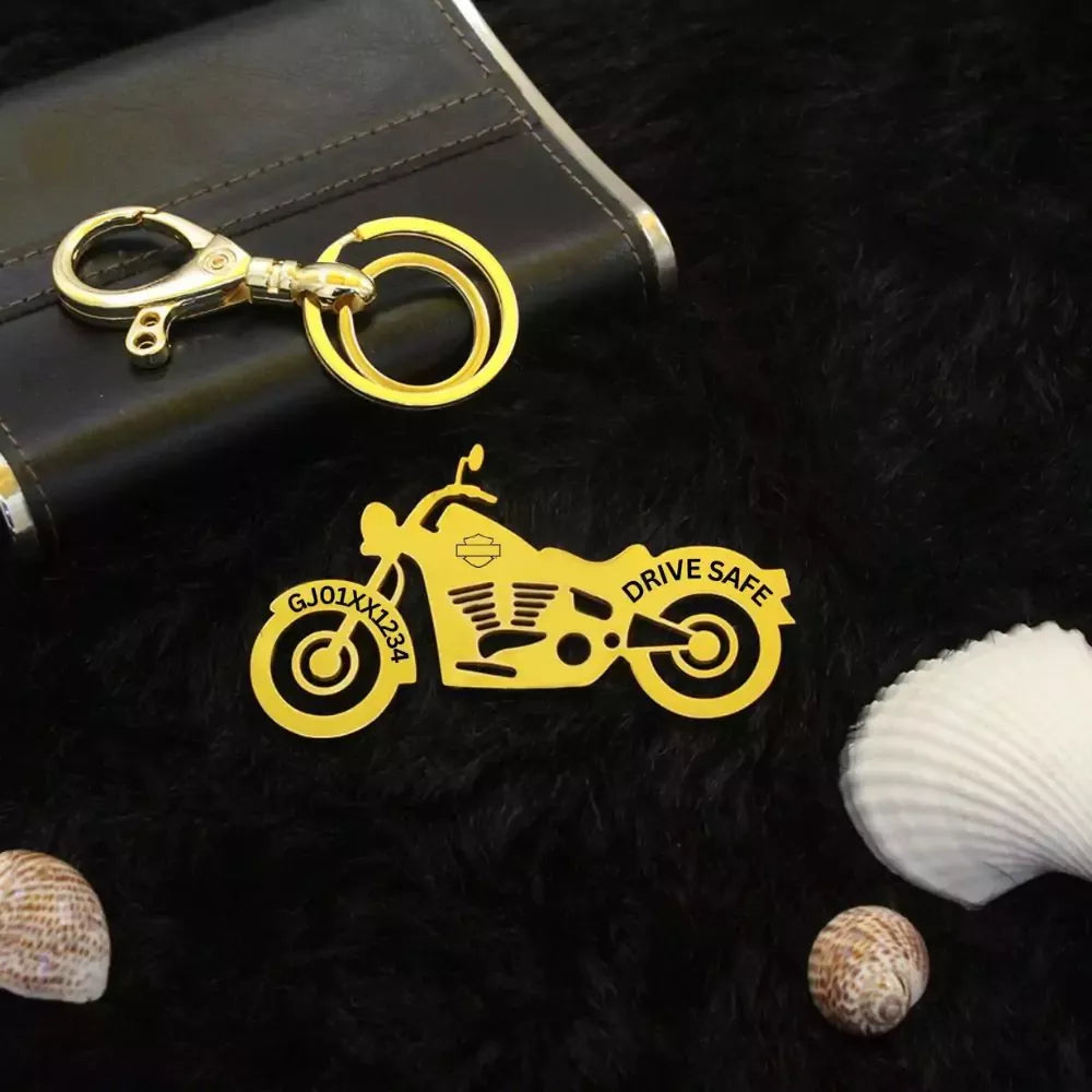 Harley-Davidson Dyna Low Rider FXDL engraved metal keychain SS304 and brass