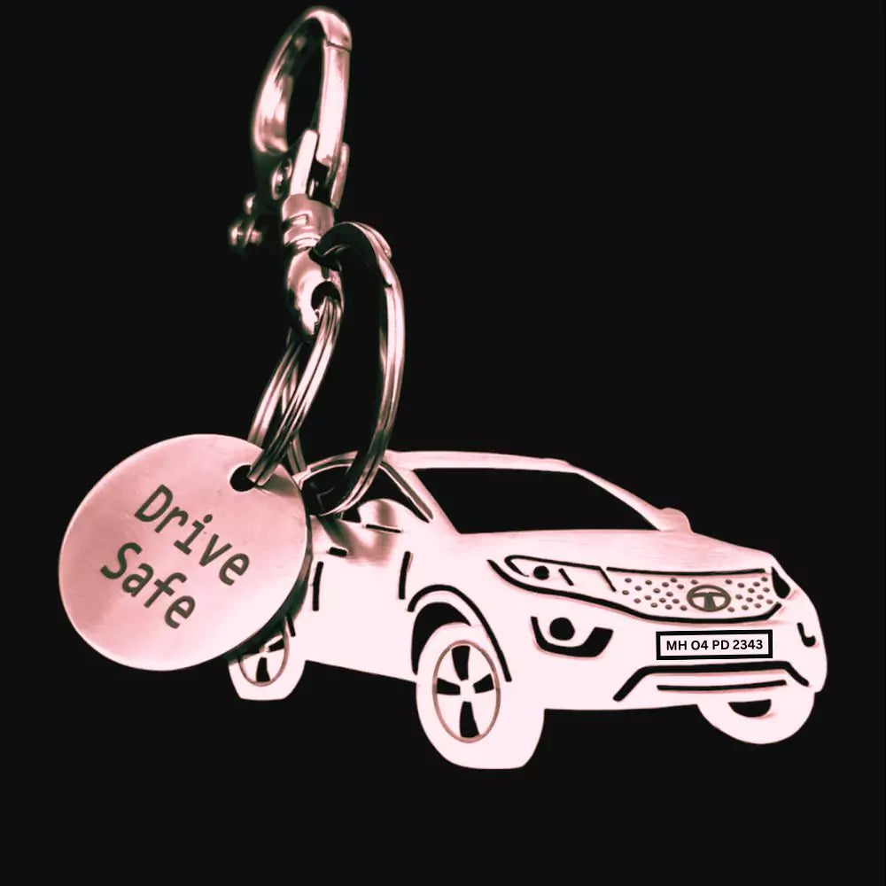 Tata Nexon XZ Plus keychain made from SS304 stainless steel and brass