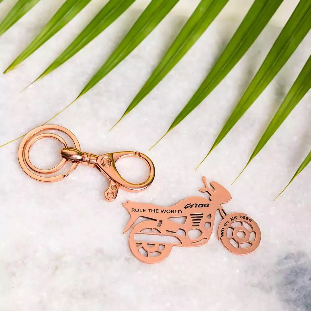 Custom Bajaj CT 100 keychain engraved with name for someone special