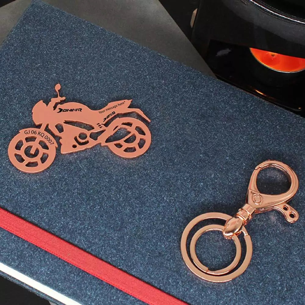 Custom Dominar 250 keyring – romantic gift for riders