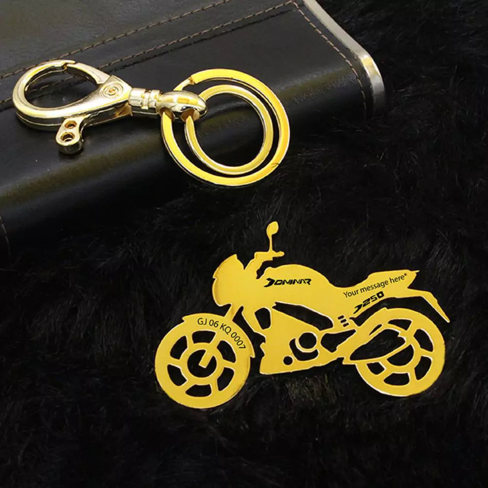 Personalised Bajaj Dominar 250 bike keychain – ideal gift for him