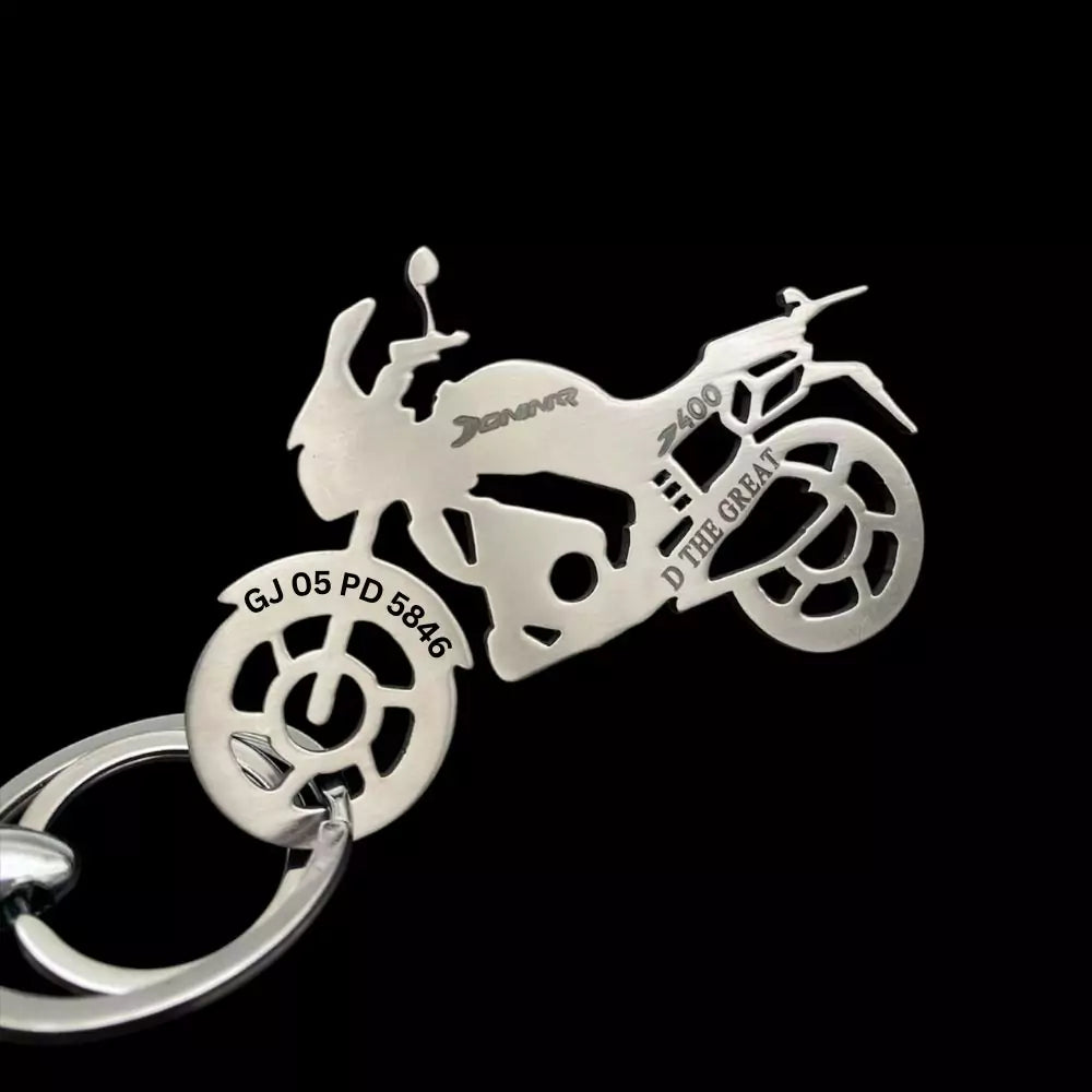 Bajaj Dominar 400 personalised keychain with name – perfect gift for bikers