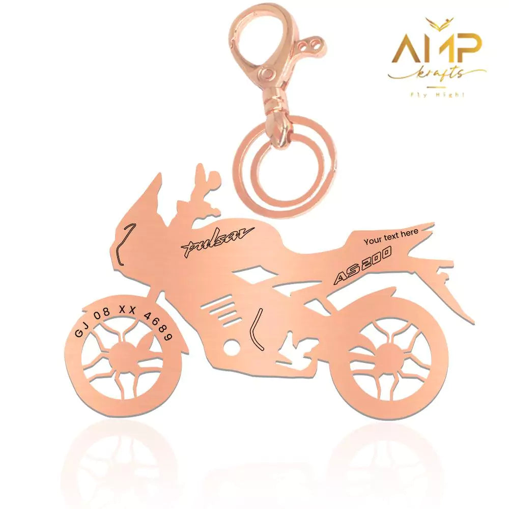 Personalized Bajaj Pulsar AS 200 keychain gift for boyfriend