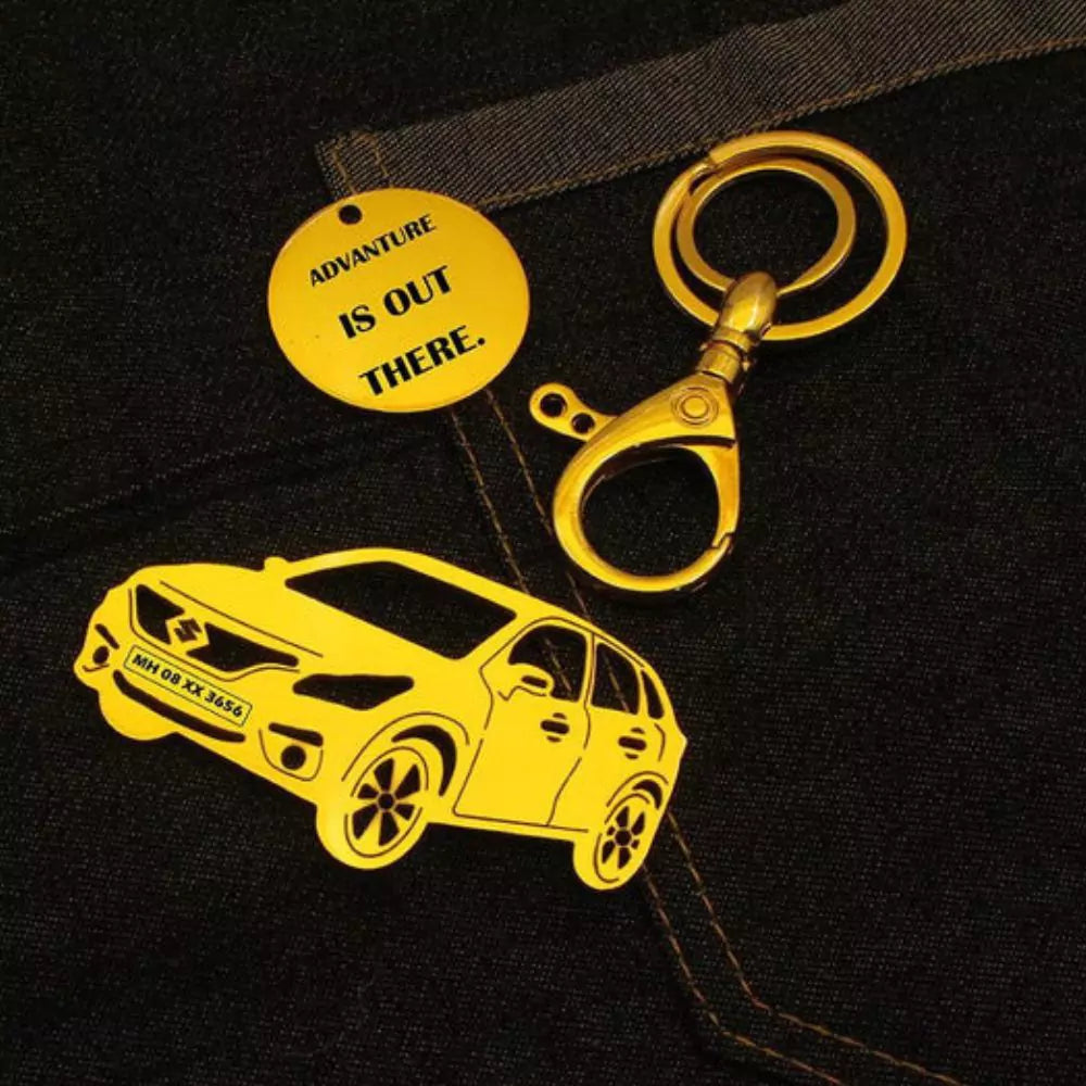 Best gift for Suzuki Baleno owners custom name keychain