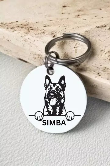Belgian Malinois Dog Tag Collar Personalized