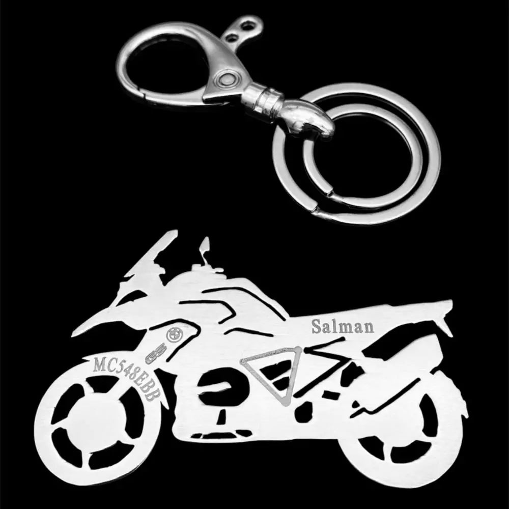 Adventure bike BMW GS1200 silhouette keychain silver gold rose gold
