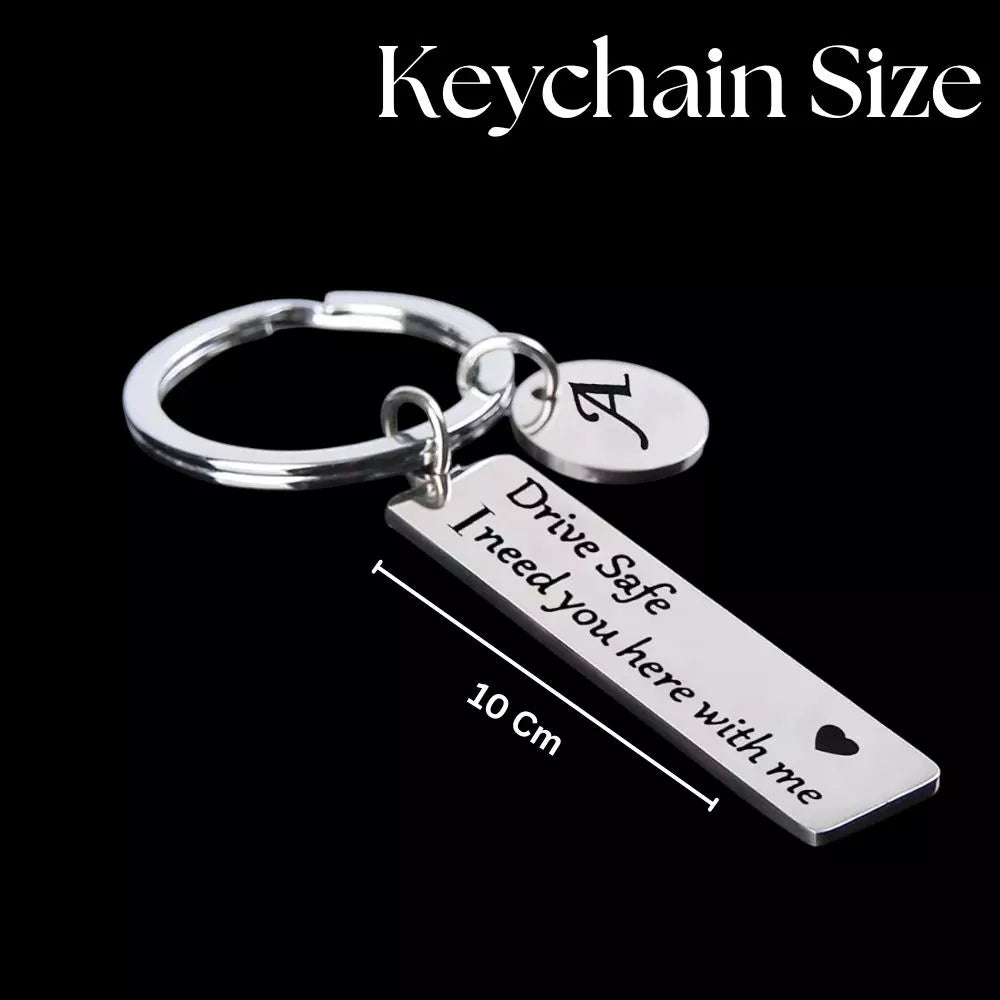 Biker keychain with Ride Safe message premium metal finish