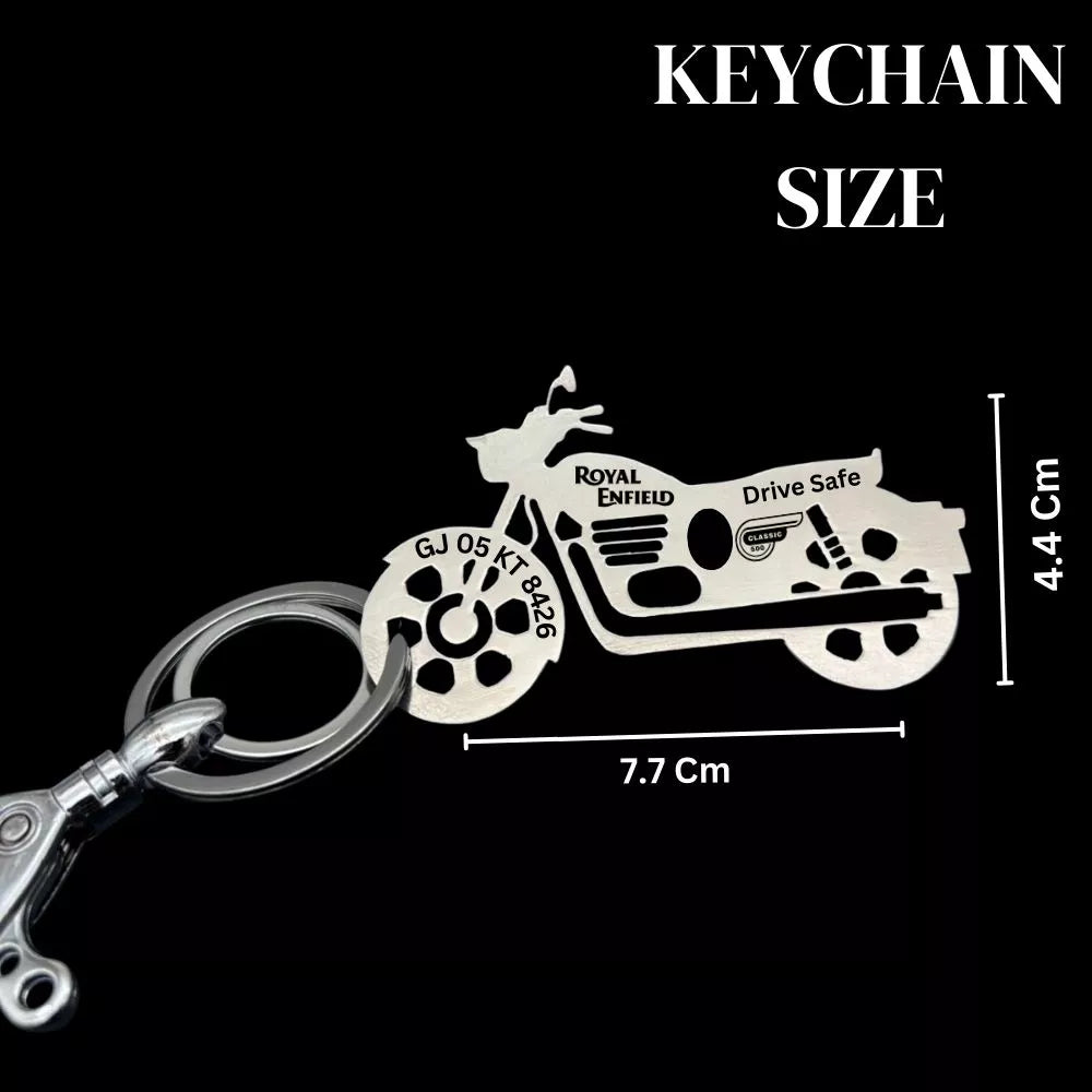 Personalized Royal Enfield keychain with custom message