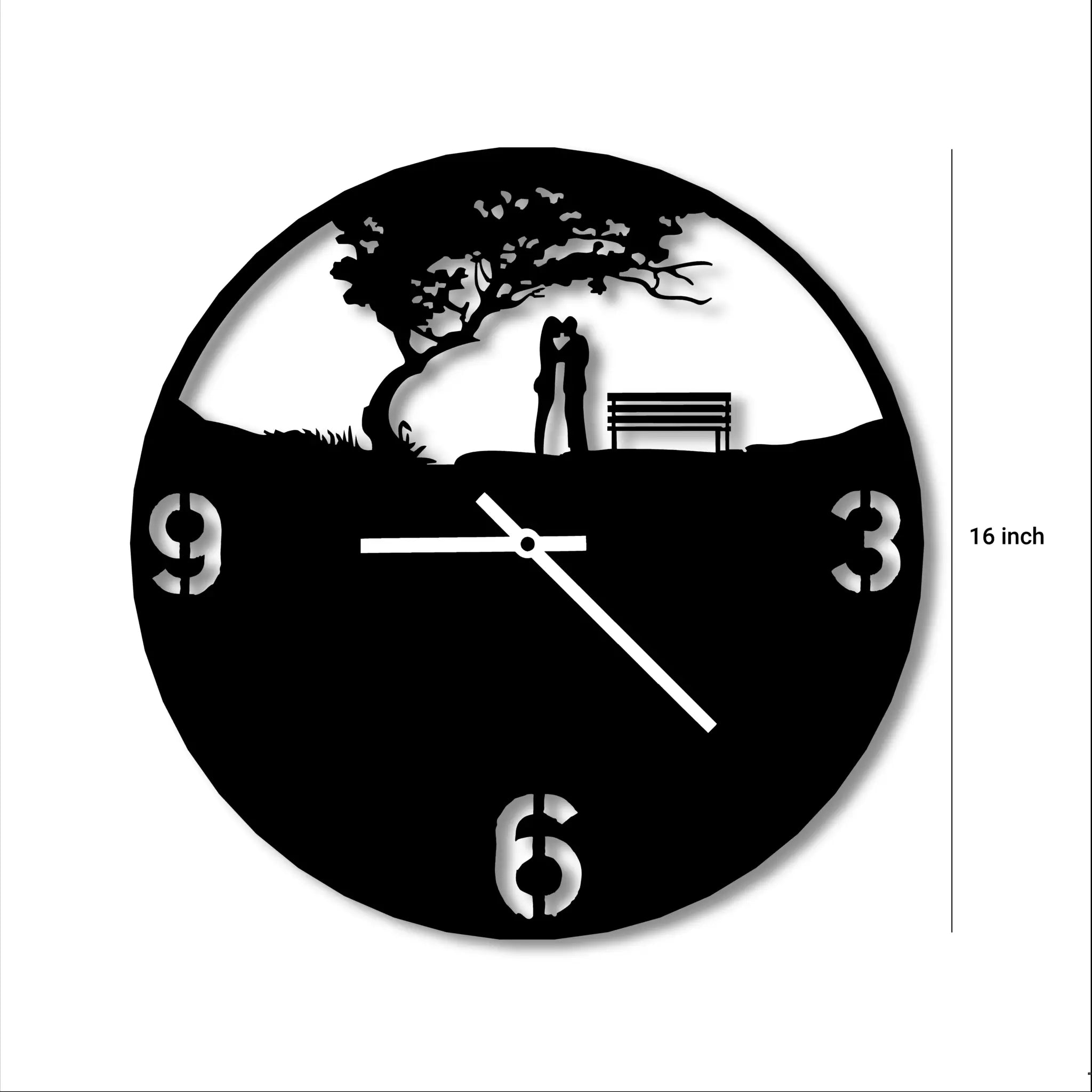Anniversary Metal Record Artistic Wall Clock for Love and Romance in Living Room Decoration for a Couple; a Special Present for a Married Couple