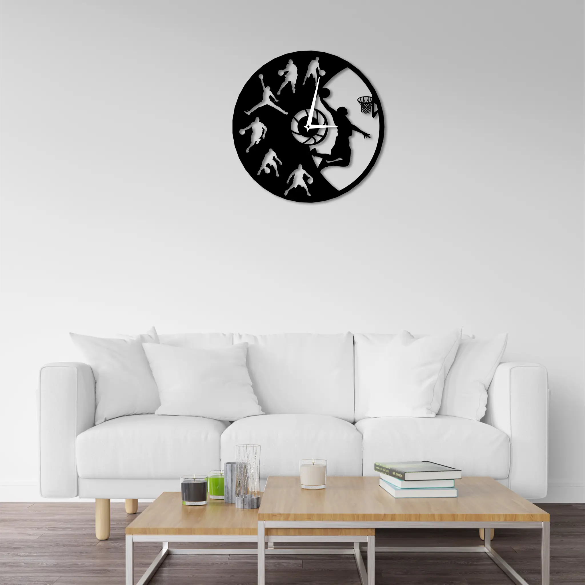 Basketball wall art, a handcrafted Metal l record clock, college room décor for youngsters, motivational wall décor, and the ideal present for sports enthusiasts