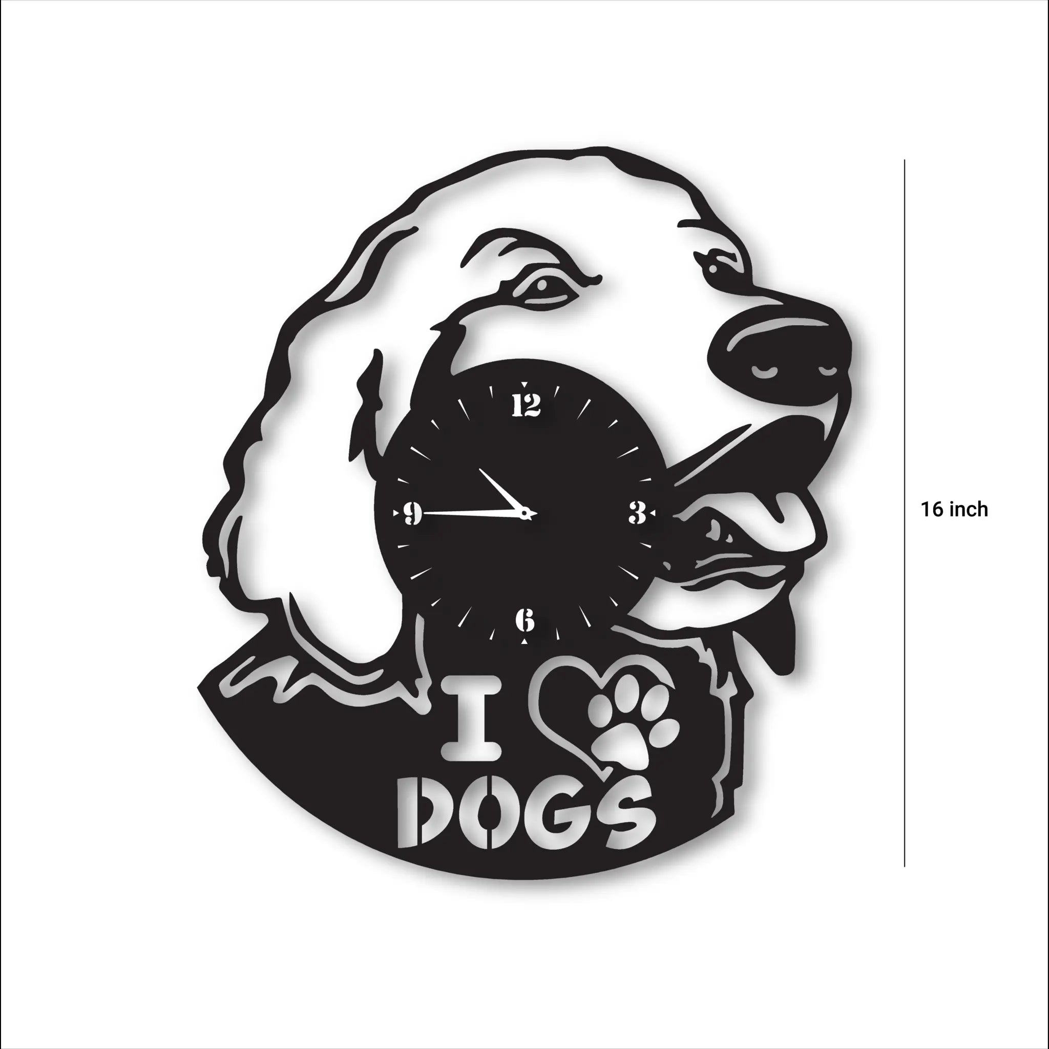 Dog Metal Record Wall Clock | Pets Wall Art, Room Décor, Wall Décor | Gift Idea for Dogs lovers | Made from Real Vintage Metal Record