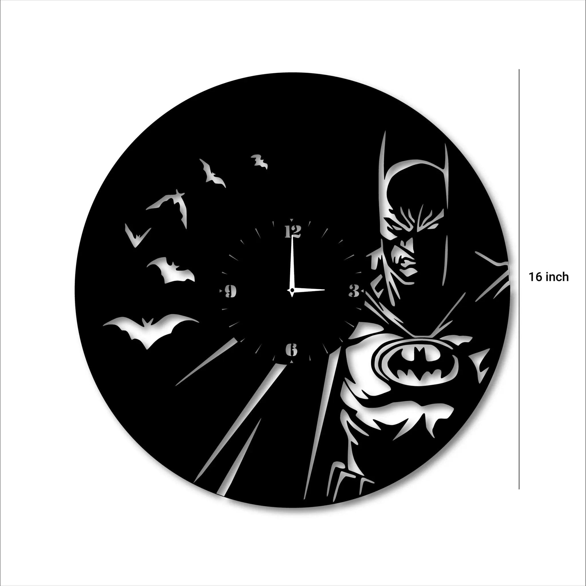 Dark Knight Metal Record Wall Clock , Vintage Art, Superhero Lovers Room Decor, and Birthday Present for Him