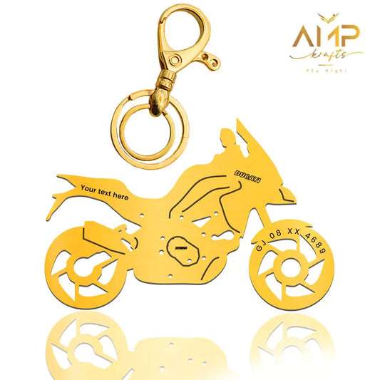 Ducati Multistrada 950 metal engraved keychain stainless steel brass