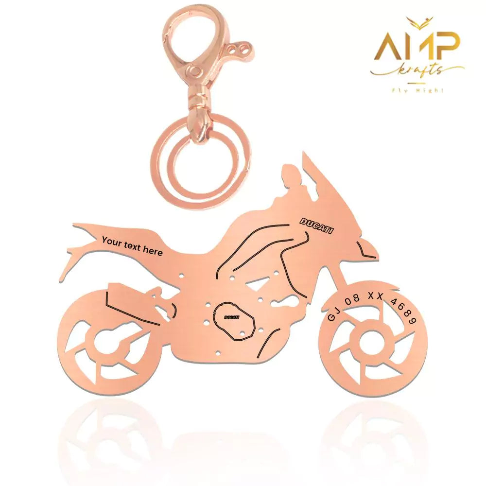 Multistrada 950 premium biker keychain silver gold rose gold