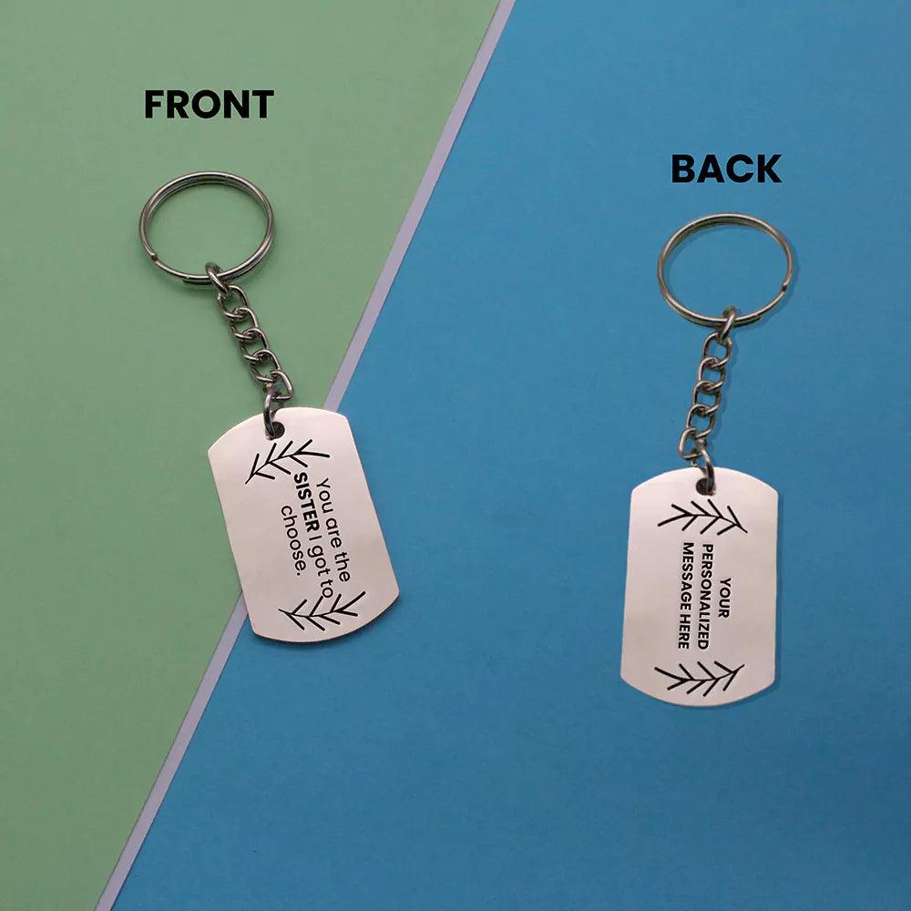 Engraved Sisterly Sentiments Keychain - Ampkrafts