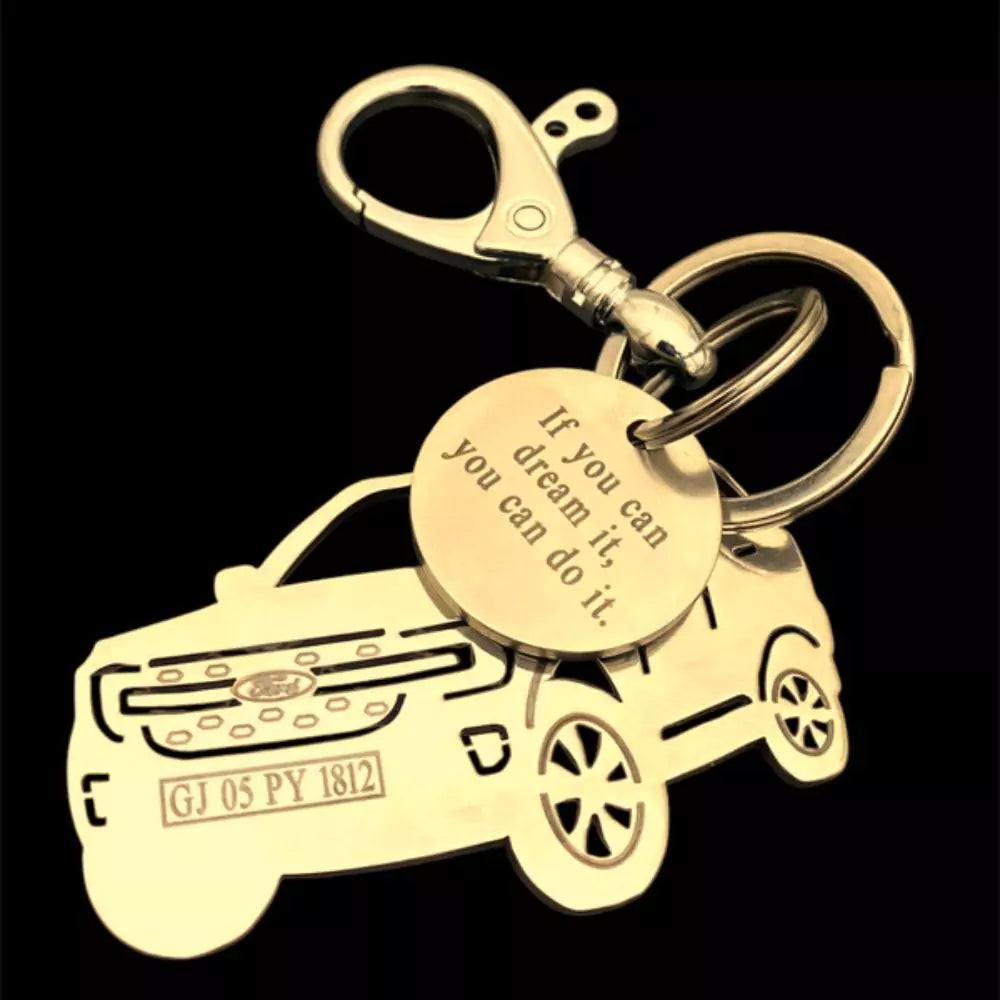 Ford Endeavour metal keyring in silver gold rose gold