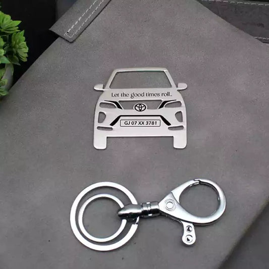 Toyota Fortuner Legender personalized keychain in silver