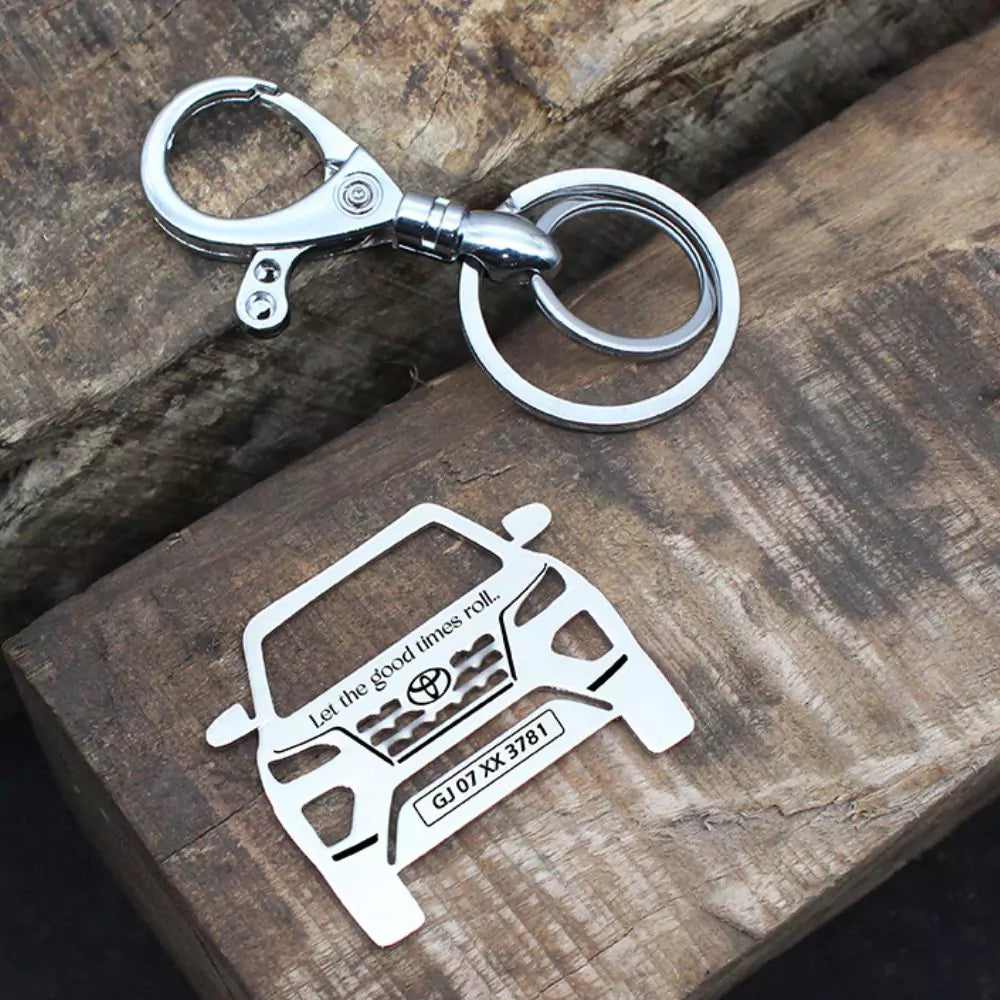 Toyota Fortuner Legender 2022 personalized keychain silver finish