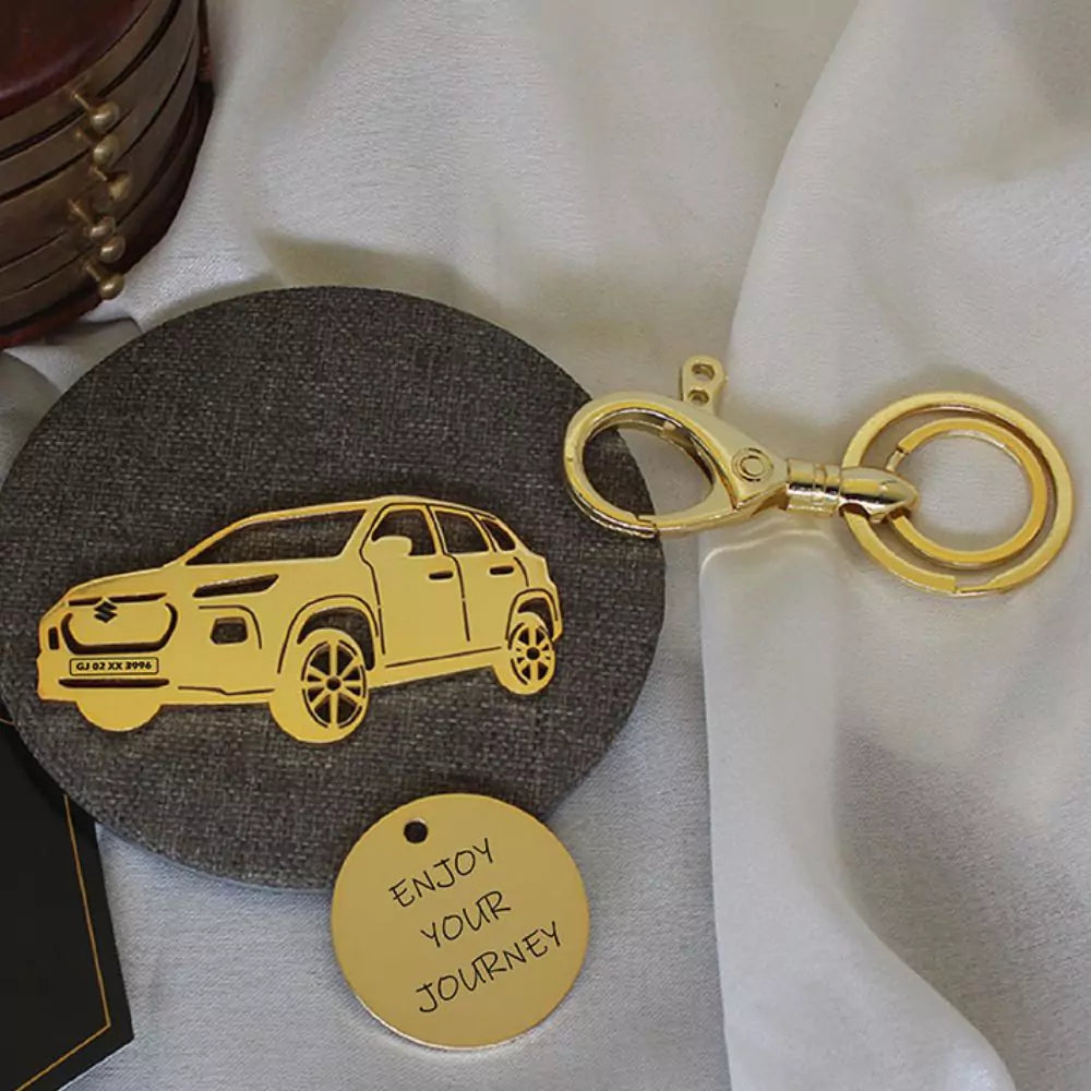 Custom engraved Grand Vitara keychain, premium feel for daily use