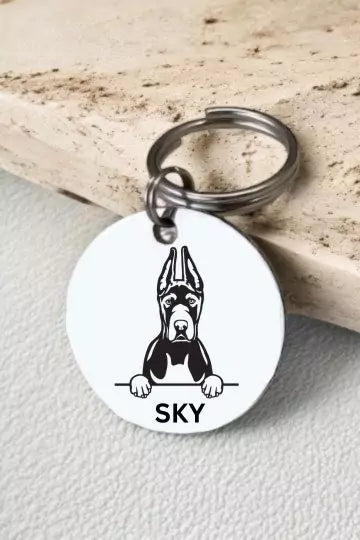 Great Dane Cropped Ears Dog Collar Personalized