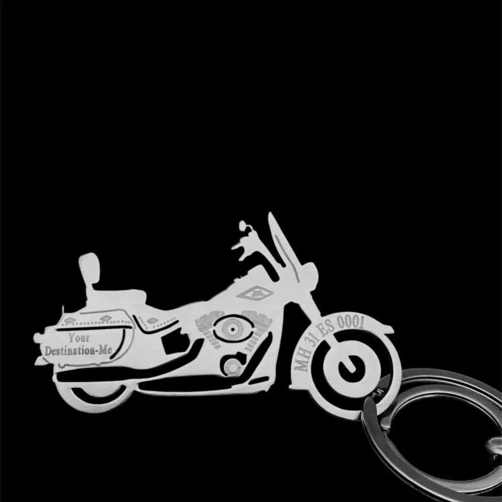 Harley-Davidson Heritage Softail engraved metal keychain stainless steel brass