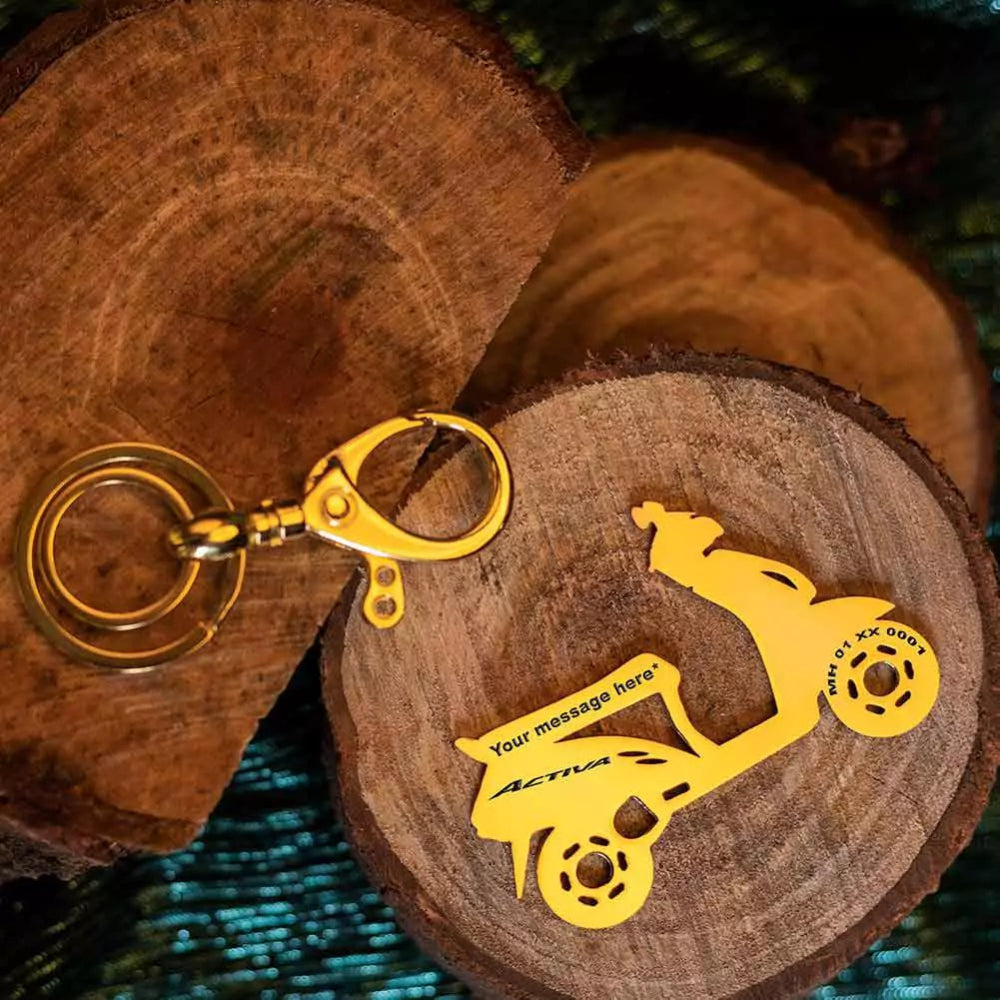 Personalized Honda Activa keychain for daily riders and families