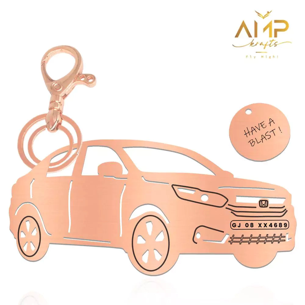 Custom engraved Honda Amaze keychain, steady companion for daily drives