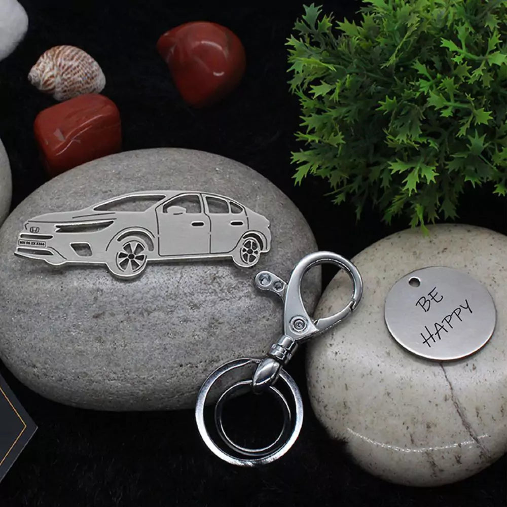 Custom engraved Honda City keychain, dependable daily companion
