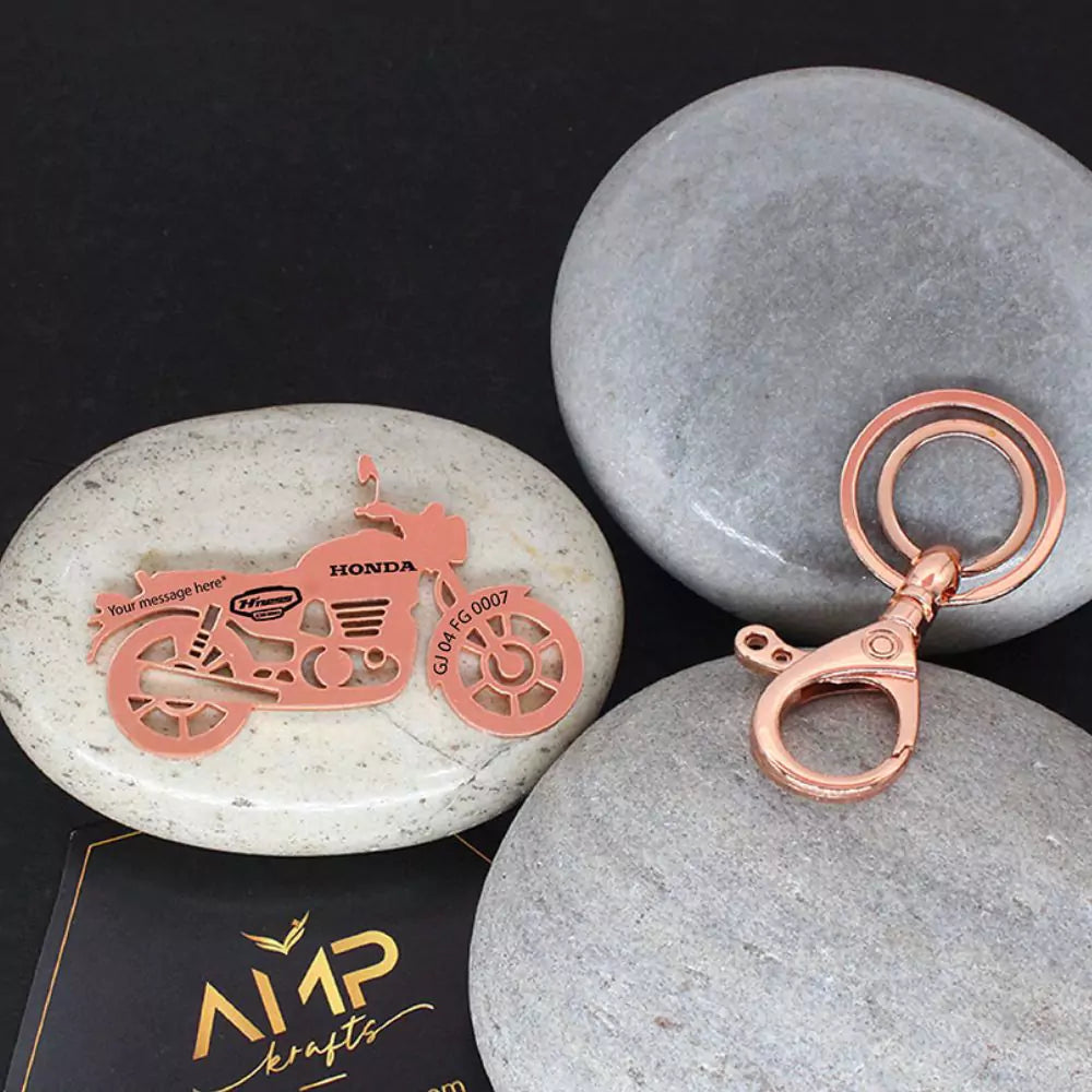 Custom engraved H’ness CB350 keychain with heritage feel